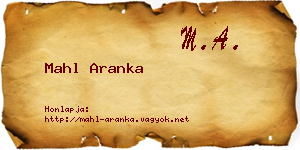 Mahl Aranka névjegykártya